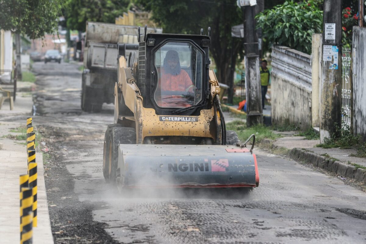 Obras do ‘Asfalta Manaus’ contemplam mais de 100 vias nos bairros Japiim e Japiinlândia